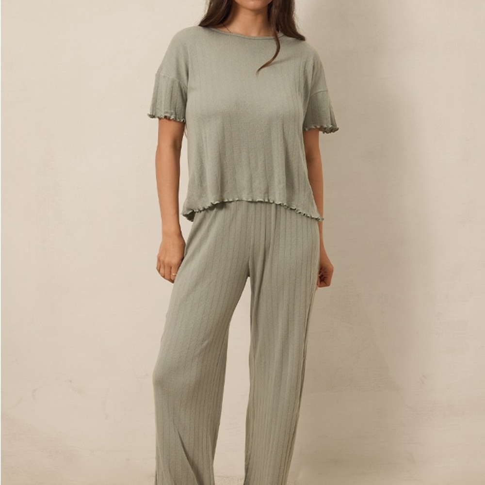 Mist Pointelle Short-Sleeve Women’s Sleep Set Solly Baby